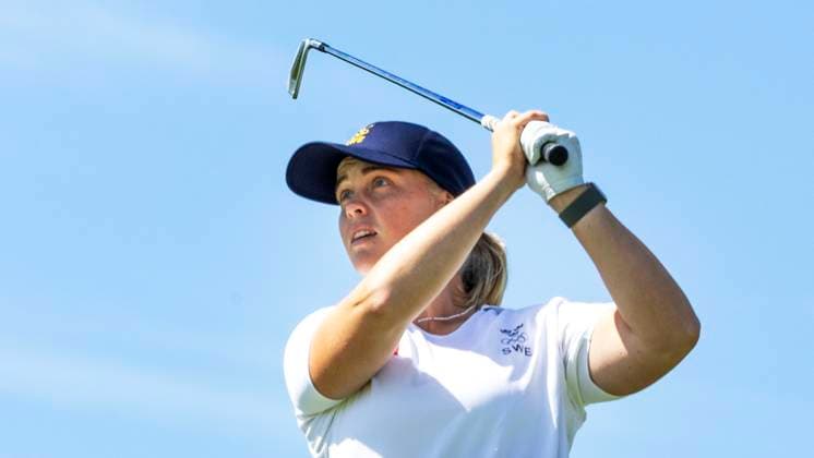 PARIS, FRANCE 20240808 Swedens Maja Stark tees off on the tenth hole during the second day of the womens golf competition at Le Golf National during the Paris Summer Olympics PARIS FRANCE Olympics x4035x  Copyright: xChristerxHöglund TTx OS 2024 GOLF