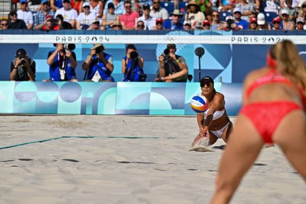 Olympic Games Beach Volleyball Paris 08 08 2024 Semifinals, Women, SUI CAN, Brandie Wilkerson 2, CAN , photographers Copyright: xBEAUTIFULxSPORTS TomxBlochx