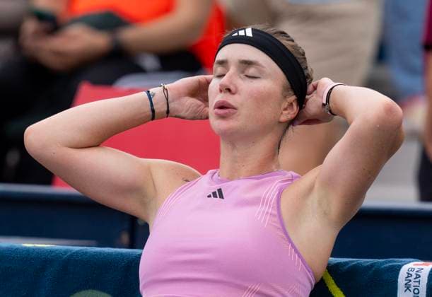 August 8, 2024, Toronto, On, Canada: Elina Svitolina of Ukraine pauses to regroup during her match against Marta Kostyuk of Ukraine at the National Bank Open tennis tournament in Toronto on Thursday August 6, 2024. Canada News - August 8, 2024  - ZUMAc35_ 20240808_zaf_c35_045 Copyright: xFrankxGunnx