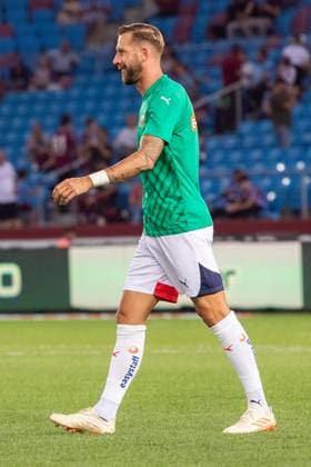 SOCCER - UEFA EL, Trabzonspor vs Rapid TRABZON,TURKEY,08.AUG.24 - SOCCER - UEFA Europa League, qualification, Trabzonspor Kuluebue vs SK Rapid Wien. Image shows Guido Burgstaller (Rapid).  GEPAxpictures xPhilippxBrem