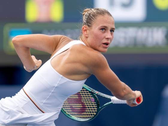 August 8, 2024, Toronto, On, Canada: Marta Kostyuk of Ukraine hits a forehand to Elina Svitolina of Ukraine at the National Bank Open tennis tournament in Toronto on Thursday August 6, 2024. Canada News - August 8, 2024  - ZUMAc35_ 20240808_zaf_c35_042 Copyright: xFrankxGunnx
