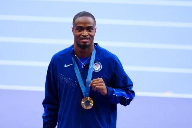 Gold Medalist Quincy Hall Paris 2024 Olympic Games, Olympische Spiele, Olympia, OS Day Thirteen, Paris, France - 08 Aug 2024  Copyright: xJavierxGarcia Shutterstockx 14622972m
