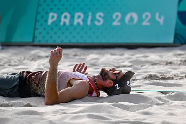 Olympic Games Beach Volleyball Paris 08 08 2024 Semi-final, Men, GER NOR, Clemens Wickler 2, GER , Copyright: xBEAUTIFULxSPORTS TomxBlochx