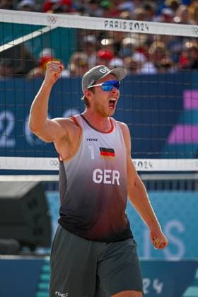 Olympic Games Beach Volleyball Paris 08 08 2024 Semi-final, Men, GER NOR, Nils Ehlers 1, GER , Copyright: xBEAUTIFULxSPORTS TomxBlochx