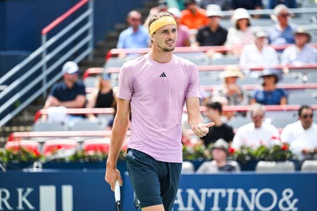 MONTREAL, QC, CANADA - AUGUST 08: Alexander Zverev (GER) reacts after missing a point during a second round match at ATP, Tennis Herren National Bank Open on August 08, 2024 at IGA Stadium in Montreal, QC, Canada (Photo by David Kirouac) Montreal IGA Stadium QC Canada Copyright: xDavidxKirouacx