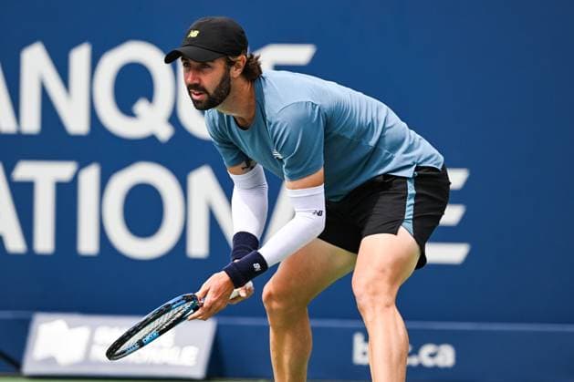 MONTREAL, QC, CANADA - AUGUST 08: Jordan Thompson (AUS) waits for service during a second round match at ATP, Tennis Herren National Bank Open on August 08, 2024 at IGA Stadium in Montreal, QC, Canada (Photo by David Kirouac) Montreal IGA Stadium QC Canada Copyright: xDavidxKirouacx