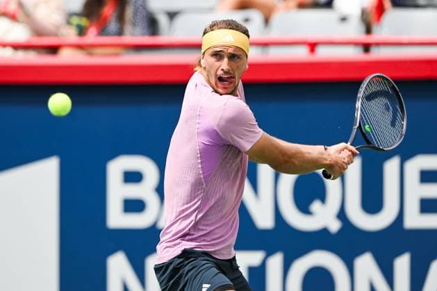 MONTREAL, QC, CANADA - AUGUST 08: Alexander Zverev (GER) returns the ball during a second round match at ATP, Tennis Herren National Bank Open on August 08, 2024 at IGA Stadium in Montreal, QC, Canada (Photo by David Kirouac) Montreal IGA Stadium QC Canada Copyright: xDavidxKirouacx