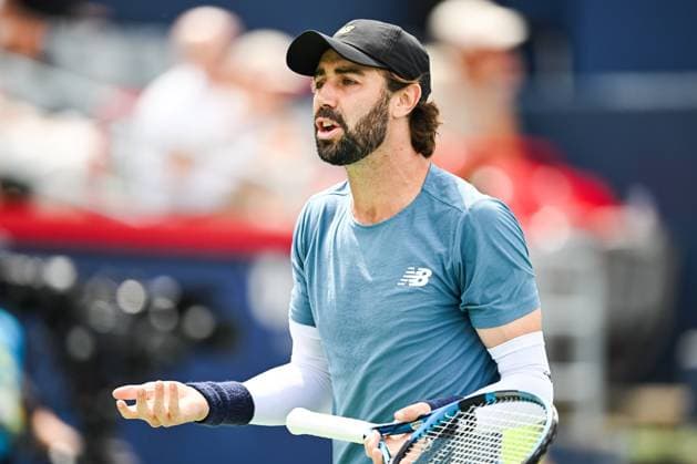 MONTREAL, QC, CANADA - AUGUST 08: Jordan Thompson (AUS) reacts after missing a point during a second round match at ATP, Tennis Herren National Bank Open on August 08, 2024 at IGA Stadium in Montreal, QC, Canada (Photo by David Kirouac) Montreal IGA Stadium QC Canada Copyright: xDavidxKirouacx