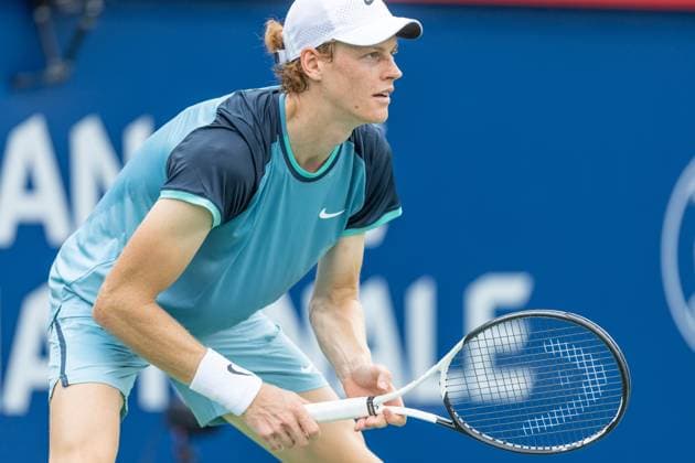 August 8, 2024, Montreal, Quebec, Canada: JANNIK SINNER from Italia waiting service in second set against Borna Coric from Croatia in second round of Canadian Open at IGA Stadium in Montreal, Quebec, Canada Montreal Canada - ZUMAl189 20240808_zsp_l189_065 Copyright: xYannickxLegarex