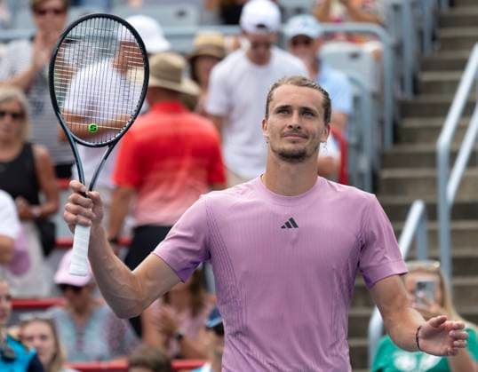 August 8, 2024, Montreal, Pq, Canada: Germany s Alexander Zverev salutes the crowd after defeating Australia s Jordan Thompson in straight sets in their second round match at the National Bank Open tennis Thursday, August 8, 2024 in Montreal. Alexander Zverev,  - ZUMAc35_ 20240808_zaf_c35_098 Copyright: xRyanxRemiorzx