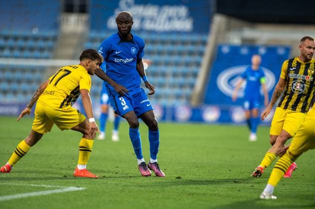 Santa Coloma v Rigas - UEFA Europa League Qualifying Round Victor Osuagwu of RIGAS FS LVA is in action during the Second phase of the UEFA Europa League - Third Qualifying Round 2024 - 2025 match between UD Santa Coloma AND and RIGAS FS (LVA) at Estadi Nacional d Andorra in Andorra La Vella, Andorra, on August 8, 2024. Andorra La Vela Andorra  Copyright: xMartinxSilvaxCosentinox originalFilename:silvacosentino-victoros240808_np9kr.jpg