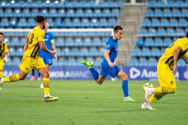 Santa Coloma v Rigas - UEFA Europa League Qualifying Round Janis Ikaunieks of Rigas FS (LVA) is in action during the second phase of the UEFA Europa League - Third Qualifying Round 2024-2025 match between UD Santa Coloma (AND) and Rigas FS (LVA) at Estadi Nacional d Andorra in Andorra La Vella, Andorra, on August 8, 2024. Andorra La Vela Andorra  Copyright: xMartinxSilvaxCosentinox originalFilename:silvacosentino-jnisikau240808_npDBx.jpg