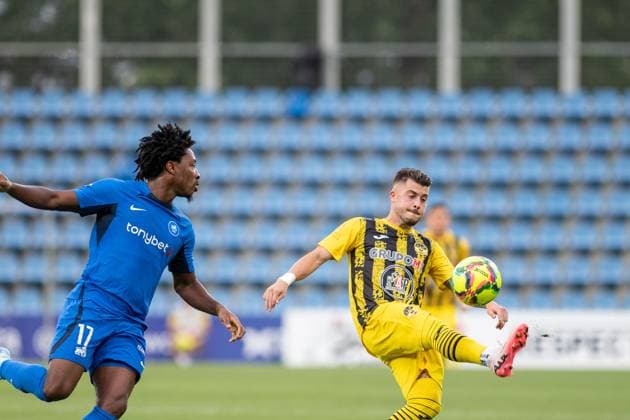 Santa Coloma v Rigas - UEFA Europa League Qualifying Round Players are in action during the second phase of the UEFA Europa League - Third Qualifying Round 2024 - 2025 match between UD Santa Coloma and RIGAS FS at Estadi Nacional d Andorra in Andorra La Vella, Andorra, on August 8, 2024. Andorra La Vela Andorra  Copyright: xMartinxSilvaxCosentinox originalFilename:silvacosentino-playersi240808_npHrS.jpg