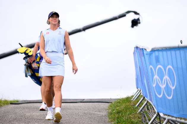 240809 Linn Grant of Sweden competes in women s individual golf round 3 during day 14 of the Paris 2024 Olympic Games on August 9, 2024 in Paris Photo Ludvig Thunman BILDBYRAN code LT LT0665 golf olympic games olympics os ol olympiska spel olympiske leker paris 2024 paris os paris ol 14 bbeng sverige  Copyright: LUDVIGxTHUNMAN BB240809LT001