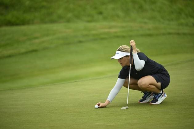 Noora Komulainen of Finland competes during women s individual stroke play of golf at the Paris Summer Olympic Games, Olympische Spiele, Olympia, OS in Le Golf National on August 9, 2024. Paris France LKFTJK20240809120951OKXN  Copyright: xAnttixAimo-Koivistox LKFTJK20240809120951OKXN