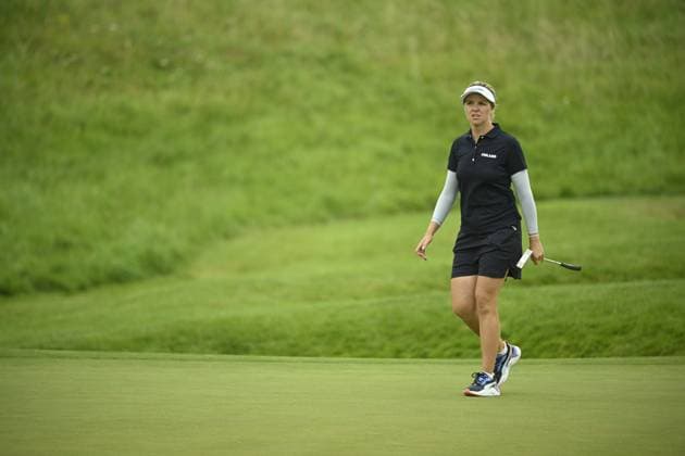 Noora Komulainen of Finland competes during women s individual stroke play of golf at the Paris Summer Olympic Games, Olympische Spiele, Olympia, OS in Le Golf National on August 9, 2024. Paris France LKFTJK20240809120813RYNR  Copyright: xAnttixAimo-Koivistox LKFTJK20240809120813RYNR