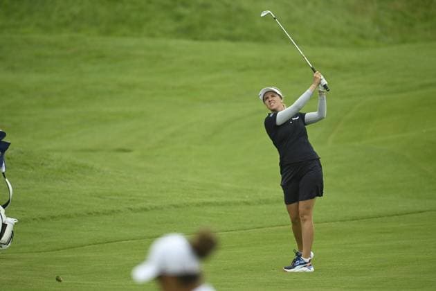 Noora Komulainen of Finland competes during women s individual stroke play of golf at the Paris Summer Olympic Games, Olympische Spiele, Olympia, OS in Le Golf National on August 9, 2024. Paris France LKFTJK20240809121143GTMZ  Copyright: xAnttixAimo-Koivistox LKFTJK20240809121143GTMZ