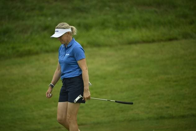 Ursula Wikström of Finland competes during women s individual stroke play of golf at the Paris Summer Olympic Games, Olympische Spiele, Olympia, OS in Le Golf National on August 9, 2024. Paris France LKFTJK20240809122147KWQQ  Copyright: xAnttixAimo-Koivistox LKFTJK20240809122147KWQQ