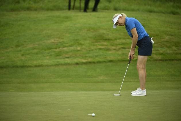 Ursula Wikström of Finland competes during women s individual stroke play of golf at the Paris Summer Olympic Games, Olympische Spiele, Olympia, OS in Le Golf National on August 9, 2024. Paris France LKFTJK20240809122318BFKM  Copyright: xAnttixAimo-Koivistox LKFTJK20240809122318BFKM
