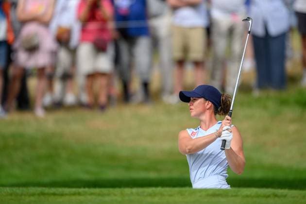 240809 Linn Grant of Sweden competes in women s individual golf round 3 during day 14 of the Paris 2024 Olympic Games on August 9, 2024 in Paris Photo Ludvig Thunman BILDBYRAN code LT LT0665 golf olympic games olympics os ol olympiska spel olympiske leker paris 2024 paris os paris ol 14 bbeng sverige  Copyright: LUDVIGxTHUNMAN BB240809LT011