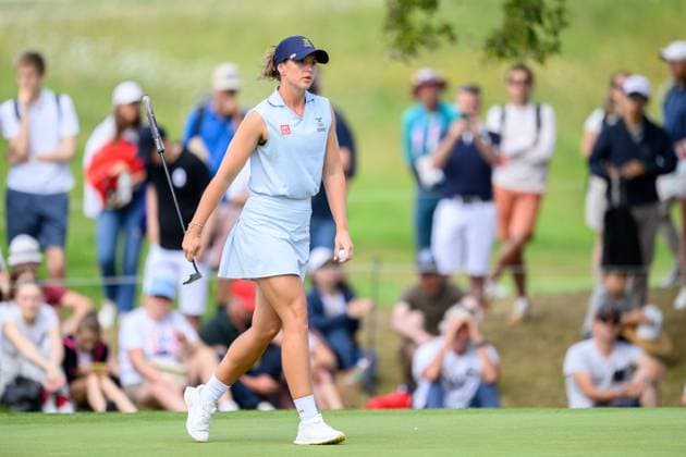 240809 Linn Grant of Sweden competes in women s individual golf round 3 during day 14 of the Paris 2024 Olympic Games on August 9, 2024 in Paris Photo Ludvig Thunman BILDBYRAN code LT LT0665 golf olympic games olympics os ol olympiska spel olympiske leker paris 2024 paris os paris ol 14 bbeng sverige  Copyright: LUDVIGxTHUNMAN BB240809LT013