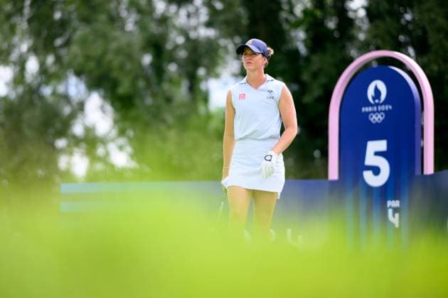 240809 Linn Grant of Sweden competes in women s individual golf round 3 during day 14 of the Paris 2024 Olympic Games on August 9, 2024 in Paris Photo Ludvig Thunman BILDBYRAN code LT LT0665 golf olympic games olympics os ol olympiska spel olympiske leker paris 2024 paris os paris ol 14 bbeng sverige  Copyright: LUDVIGxTHUNMAN BB240809LT020