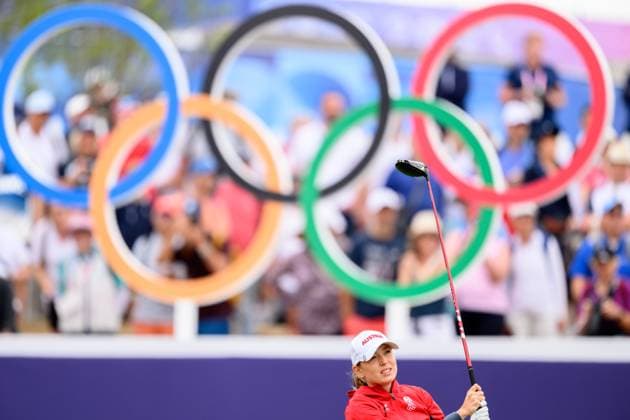 240809 Emma Spitz of Austria competes in women s individual golf round 3 during day 14 of the Paris 2024 Olympic Games on August 9, 2024 in Paris Photo Ludvig Thunman BILDBYRAN code LT LT0665 golf olympic games olympics os ol olympiska spelen olympiske leker paris 2024 paris os paris ol 14 bbeng österrike  Copyright: LUDVIGxTHUNMAN BB240809LT017