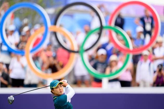 240809 Minjee Lee of Australia competes in women s individual golf round 3 during day 14 of the Paris 2024 Olympic Games on August 9, 2024 in Paris Photo Ludvig Thunman BILDBYRAN code LT LT0665 golf olympic games olympics os ol olympiska spelen olympiske leker paris 2024 paris os paris ol 14 bbeng australien  Copyright: LUDVIGxTHUNMAN BB240809LT018