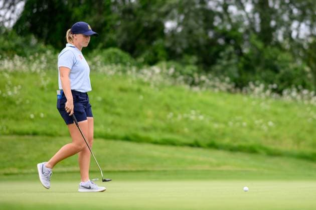 240809 Maja Stark of Sweden competes in women s individual golf round 3 during day 14 of the Paris 2024 Olympic Games on August 9, 2024 in Paris Photo Ludvig Thunman BILDBYRAN code LT LT0665 golf olympic games olympics os ol olympiska spel olympiske leker paris 2024 paris os paris ol 14 bbeng sverige  Copyright: LUDVIGxTHUNMAN BB240809LT025