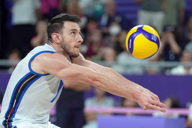Italy s Balaso Fabio during Men s Volleyball Bronze Medal Match Italy vs USA at the 2024 Summer Olympics , Friday , August 9 , 2024, in Paris, France.  Copyright: xSpada LaPressex
