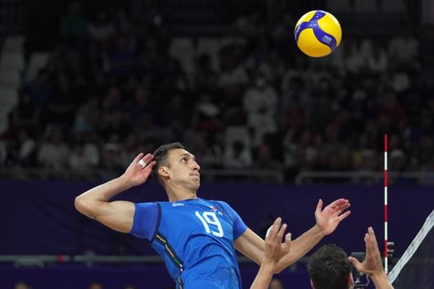 Italy s Russo Roberto during Men s Volleyball Bronze Medal Match Italy vs USA at the 2024 Summer Olympics , Friday , August 9 , 2024, in Paris, France.  Copyright: xSpada LaPressex