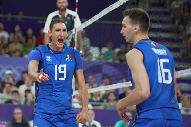 Italy s Roberto Russo during Men s Volleyball Bronze Medal Match Italy vs USA at the 2024 Summer Olympics , Friday , August 9 , 2024, in Paris, France.  Copyright: xSpada LaPressex