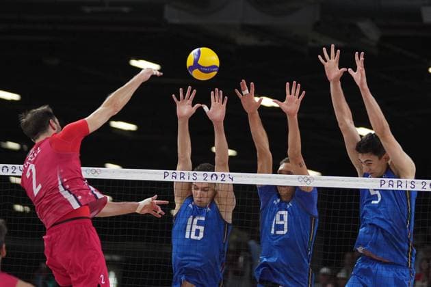 Italy team during Men s Volleyball Bronze Medal Match Italy vs USA at the 2024 Summer Olympics , Friday , August 9 , 2024, in Paris, France.  Copyright: xSpada LaPressex