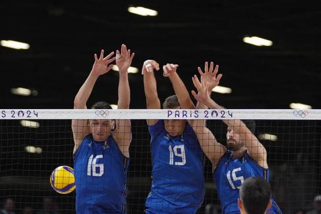 Italy team during Men s Volleyball Bronze Medal Match Italy vs USA at the 2024 Summer Olympics , Friday , August 9 , 2024, in Paris, France.  Copyright: xSpada LaPressex