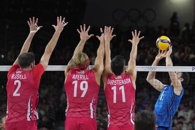 Italy team during Men s Volleyball Bronze Medal Match Italy vs USA at the 2024 Summer Olympics , Friday , August 9 , 2024, in Paris, France.  Copyright: xSpada LaPressex