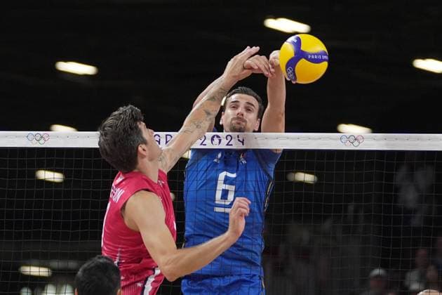Italy s Simone Giannelli during Men s Volleyball Bronze Medal Match Italy vs USA at the 2024 Summer Olympics , Friday , August 9 , 2024, in Paris, France.  Copyright: xSpada LaPressex