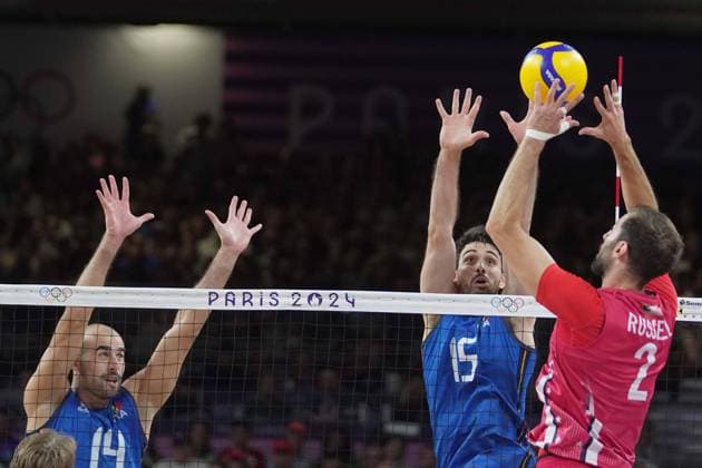 Italy team during Men s Volleyball Bronze Medal Match Italy vs USA at the 2024 Summer Olympics , Friday , August 9 , 2024, in Paris, France.  Copyright: xSpada LaPressex