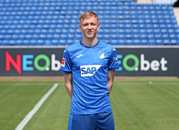 Maximilian Beier , TSG 1899 Hoffenheim Portrait appointment TSG 1899 Hoffenheim 2024 2025 Sinsheim, GER, 07 08 2024 ,Soccer 1 Bundesliga 2024 2025 Editorial use only