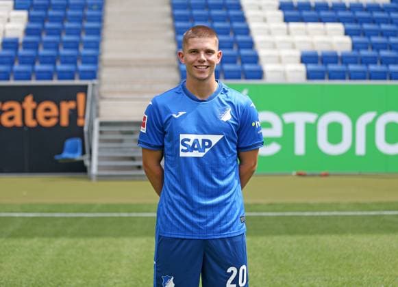 Finn Ole Becker , TSG 1899 Hoffenheim Porträttermin TSG 1899 Hoffenheim 2024 2025 Sinsheim, GER, 07 08 2024 ,Soccer 1 Bundesliga 2024 2025 Editorial use only