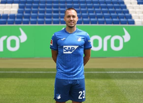 Julian Justvan , TSG 1899 Hoffenheim Porträttermin TSG 1899 Hoffenheim 2024 2025 Sinsheim, GER, 07 08 2024 ,Soccer 1 Bundesliga 2024 2025 Editorial use only