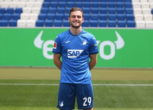 Jacob Bruun Larsen , TSG 1899 Hoffenheim Porträttermin TSG 1899 Hoffenheim 2024 2025 Sinsheim, GER, 07 08 2024 ,Soccer 1 Bundesliga 2024 2025 Editorial use only