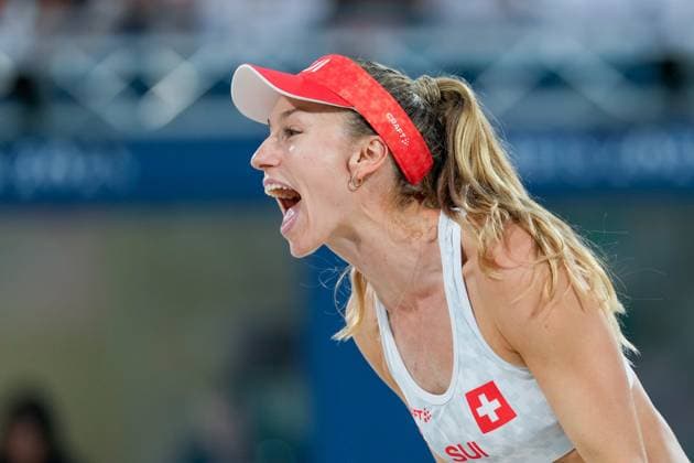 PARIS, FRANCE AUGUST 9 Nina Brunner of Switzerland celebrates a point during the Women s Bronze Medal Match between Australia and Switzerland on day fourteen of the Olympic Games Paris 2024 at Stade Eiffel Champ de Mars on August 9, 2024 in Paris, France Paris France Copyright: xJustPictures.ch DanielaxPorcellix jp-en-EuSpIm-20240809-_DP10311