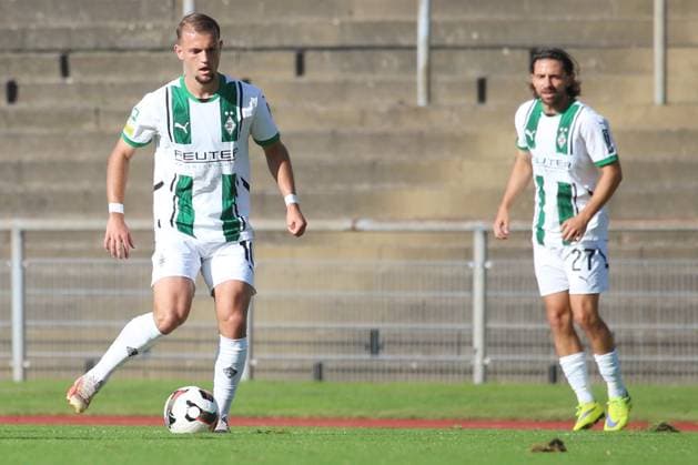 Mönchengladbach, Germany 09 August 2024 Regionalliga West 2024 2025 Bor Mönchengladbach U23 vs SC Paderborn U23 In the picture Kushtrim Asallari Borussia Mönchengladbach U23 Grenzlandstadion Nordrhein Westfalen Copyright: xFotostandx xVanxderxVeldenx