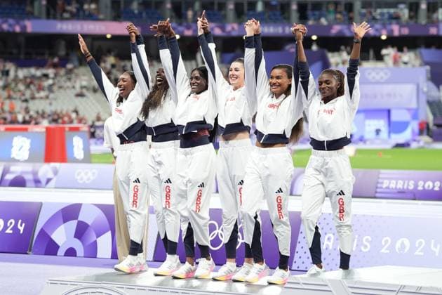 Great Britain win silver in the Women s 4x 100m Relay Paris 2024 Olympic Games, Olympische Spiele, Olympia, OS Day Fourteen, Paris, France - 09 Aug 2024  Copyright: xDavexWinter Shutterstockx 14622994jw