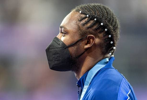 Athletics - Olympics Games Paris 2024: Day 14 Bronze medalist Noah Lyles of Team United States celebrates on the podium during the Men s 200m medal ceremony on day fourteen of the Olympic Games, Olympische Spiele, Olympia, OS Paris 2024 at Stade de France on August 09, 2024 in Paris, France. Paris France  Copyright: xAndrzejxIwanczukx originalFilename:iwanczuk-athletic240809_npX6o.jpg