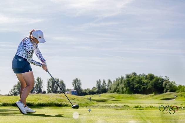 240810 Madelene Stavnar of Norway during the final round of the women s individual stroke play golf during day 15 of the Paris 2024 Olympic Games on August 10, 2024 in Paris Photo Petter Arvidson BILDBYRAN kod PA PA0868 golf olympic games olympics os ol olympiska spel olympiske leker paris 2024 paris os paris ol bbeng dam  Copyright: PETTERxARVIDSON BB240810PA016