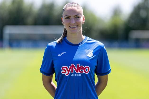 Melissa Kössler TSG, 25 , single picture, single photo, action, action, portrait, portrait, 29 07 2024, St Leon Rot Germany , Soccer, Women, TSG 1899 Hoffenheim portrait date 2024 25 xozx