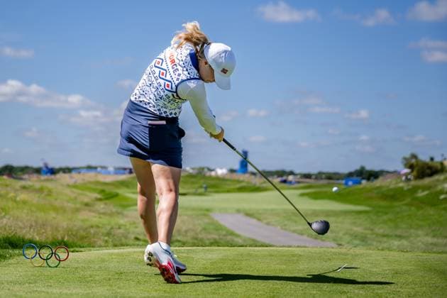 240810 Celine Borge of Norway during the final round of the women s individual stroke play golf during day 15 of the Paris 2024 Olympic Games on August 10, 2024 in Paris Photo Petter Arvidson BILDBYRAN kod PA PA0868 golf olympic games olympics os ol olympiska spel olympiske leker paris 2024 paris os paris ol bbeng dam  Copyright: PETTERxARVIDSON BB240810PA041