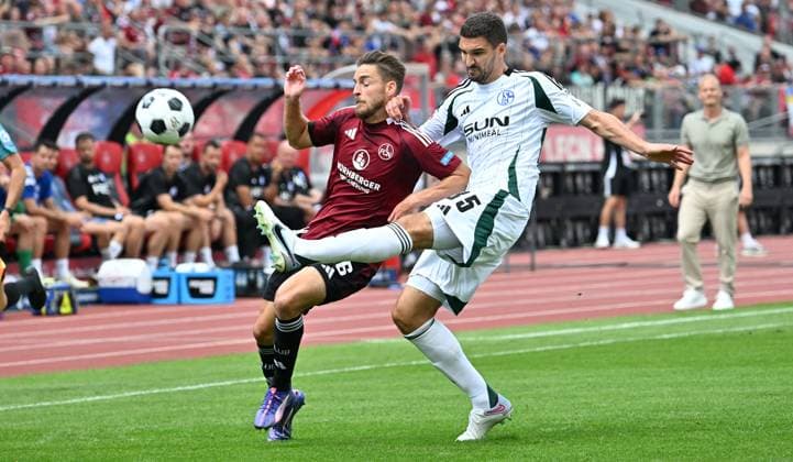 10 08 2024 Soccer Season 2024 2025 2 Soccer Bundesliga 02 Matchday 1 FC Nürnberg FCN Club FC Schalke 04 S04 Knappen Sportfoto Zink xwoxzix DFL regulations prohibit any use of photographs as image sequences and or quasi video only for editorial use Lukas Schleimer 36, 1 FC Nürnberg FCN Marcin Kaminski 35, FC Schalke 04 S04