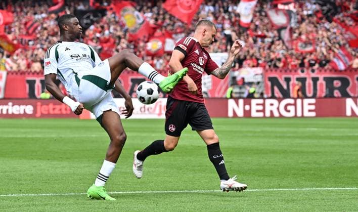 10 08 2024 Soccer Season 2024 2025 2 Soccer Bundesliga 02 Matchday 1 FC Nuremberg FCN Club FC Schalke 04 S04 Knappen Sportfoto Zink xwoxzix DFL regulations prohibit any use of photographs as image sequences and or quasi video only for editorial use Ibrahima Cisse 22, FC Schalke 04 S04 Florian Pick 7, 1 FC Nuremberg FCN